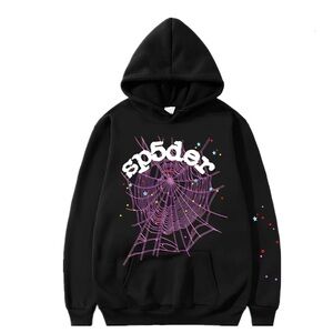 Spider Web Graphic Black Hoodie